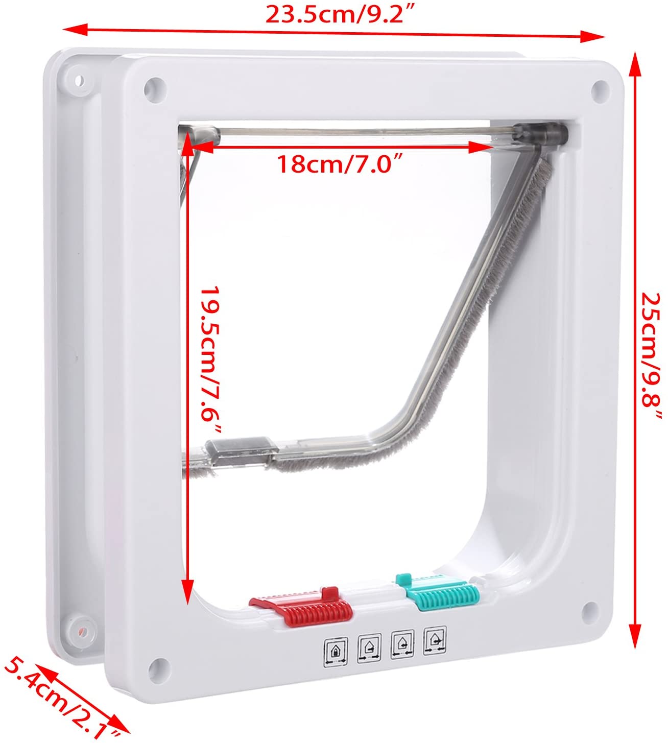  Sailnovo Puerta para Gato con Cierre magnético de 4 vías, Puerta para Mascotas para Gatos y Perros pequeños, Puerta para Gatos con túnel (Blanco, L) 