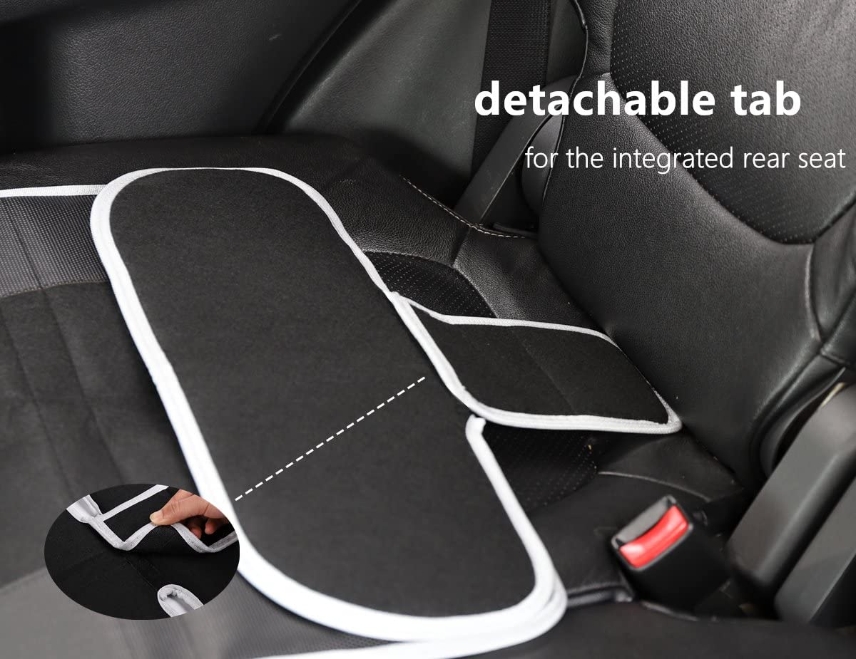  Salcar Protector de asiento de coche para bebe Antideslizante, Protección para niño y asientos de coche, Protector para asiento trasero para bebés y niños pequeños con función de almacenamiento, Negro 