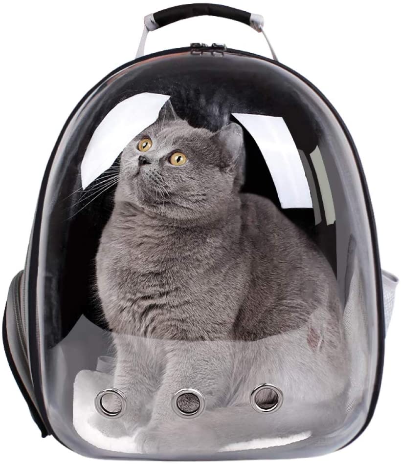  Salir Cápsula espacial portátil Volver Bolsa para gato Hombro Bolsa para gato Bolsa para mascotas Bolsa panorámica Transparente y transpirable Mochila para gato 