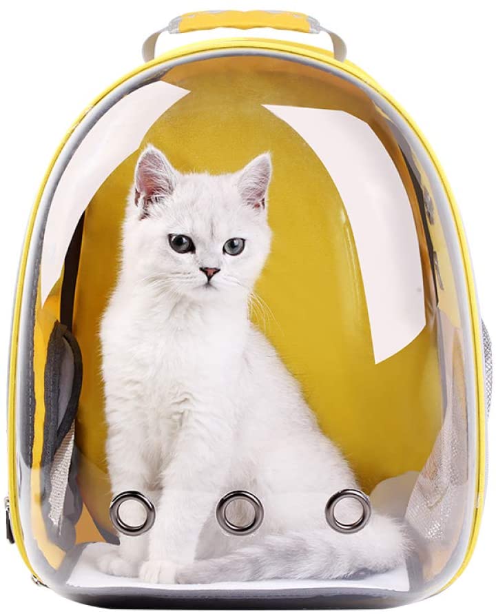  Salir Cápsula espacial portátil Volver Bolsa para gato Hombro Bolsa para gato Bolsa para mascotas Bolsa panorámica Transparente y transpirable Mochila para gato 