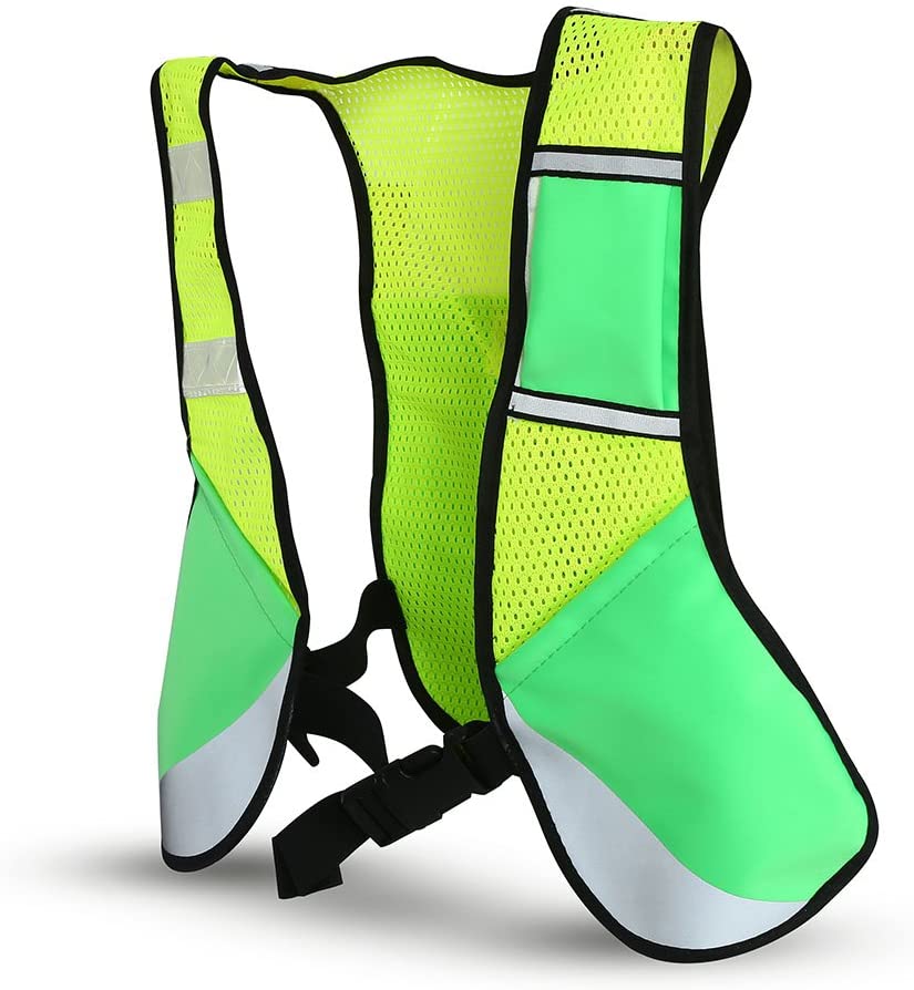  SANON Chaleco Deportivo Reflectante Chaleco Deportivo Reflectante Nocturno de Múltiples Funciones para Ciclismo Senderismo Y Ciclismo. (Verde) 