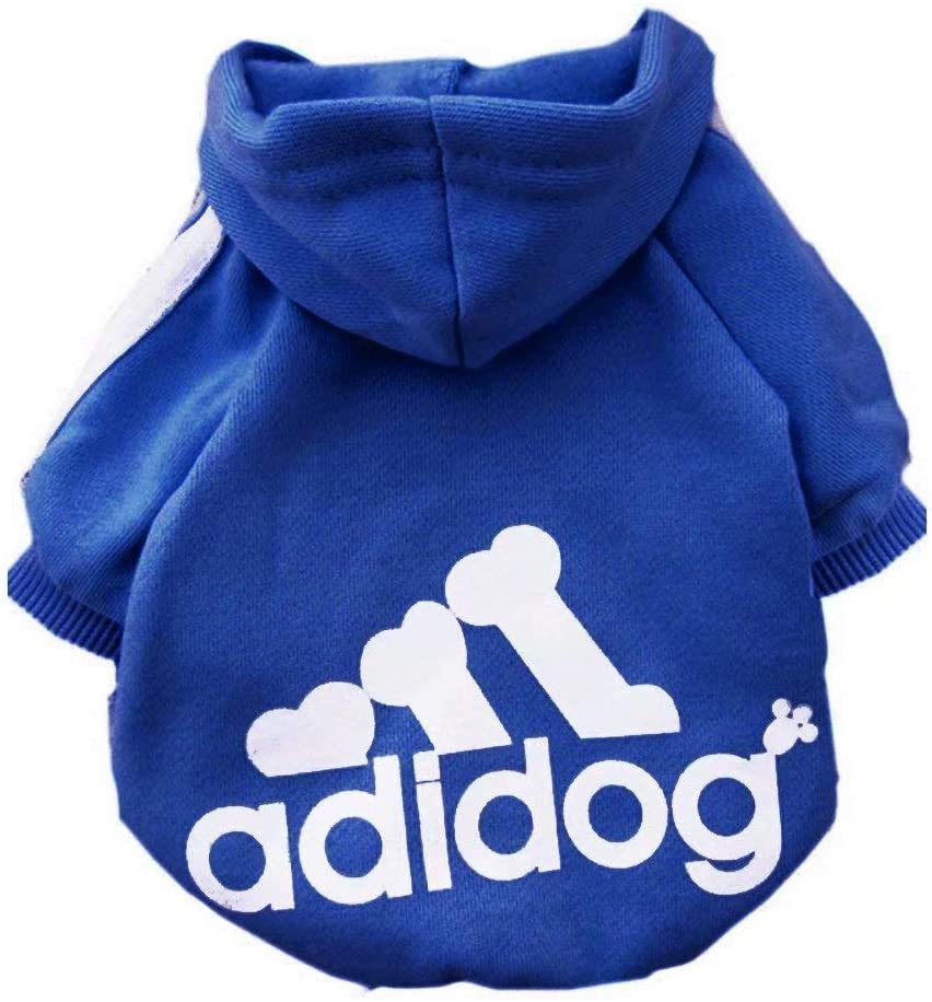  Scheppend Ropa para Perros Adidog Ropa para Perros Abrigo de Invierno Cachorro Gato Cachorro Sudaderas con Capucha Ropa de algodón para Perros Grandes(Blue,XXL) 