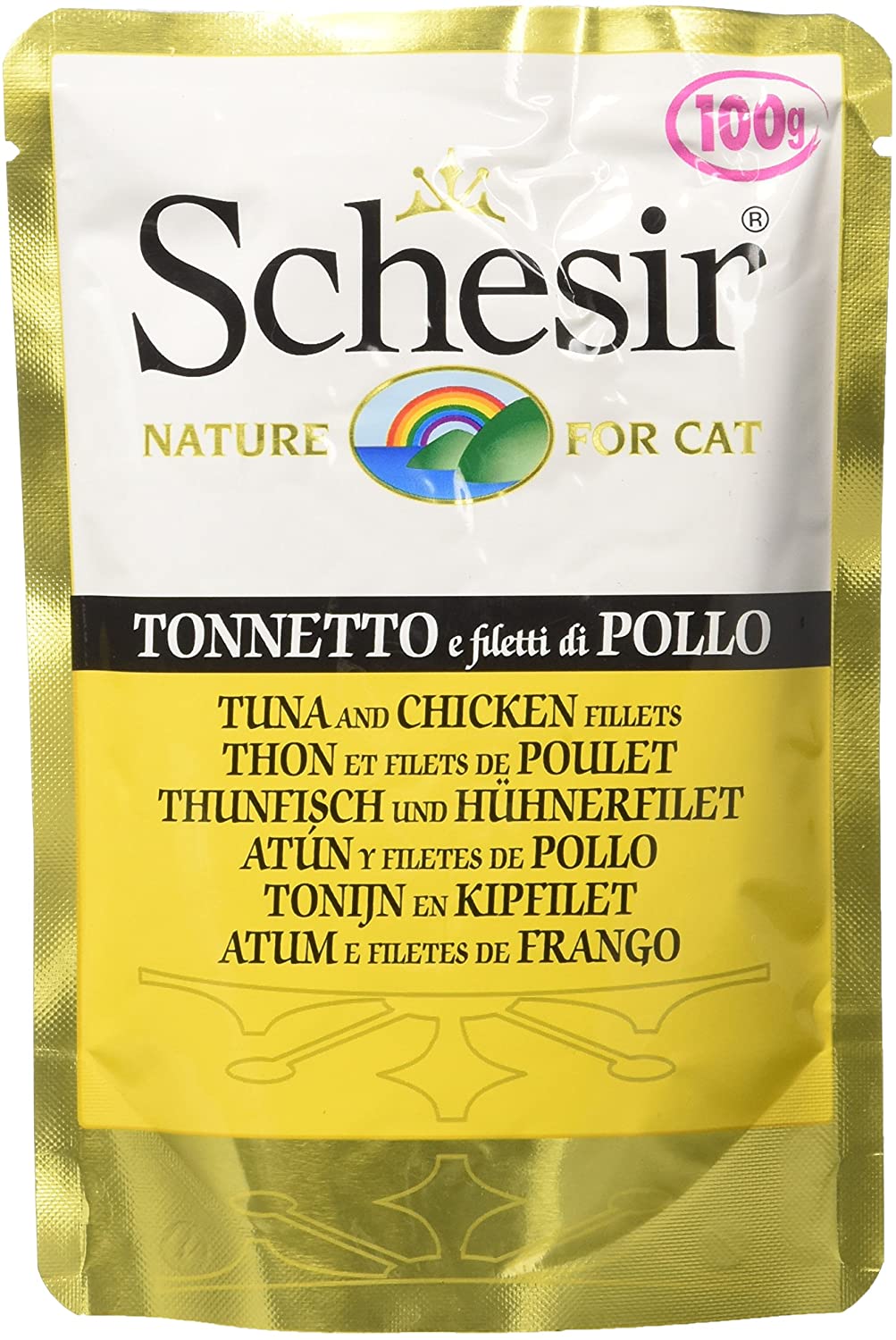  Schesir Gato Sobres 100 gr Atún con Pollo 