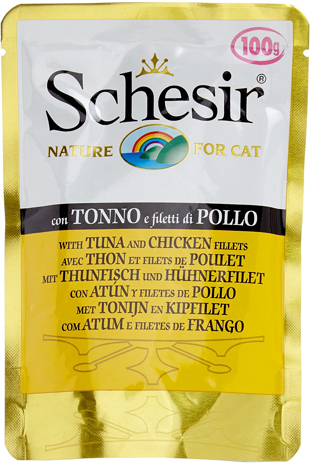  Schesir Gato Sobres 100 gr Atún con Pollo 