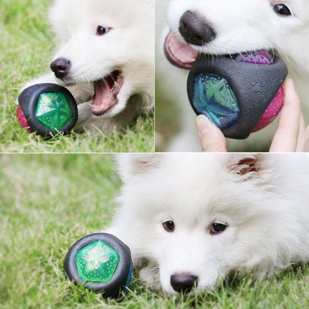  Seawang - Pelota de Goma Luminosa para Mascota, para Masticar y Masticar 