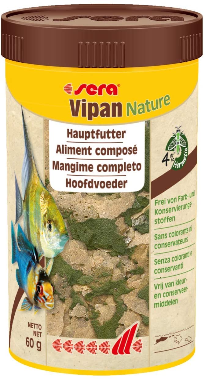  Sera Vipan - Comida en Copos Normales, pienso para Peces Mejorado con Menos Carga del Agua y Algas, el clásico alimento para Todos los Peces Ornamentales en el Acuario 