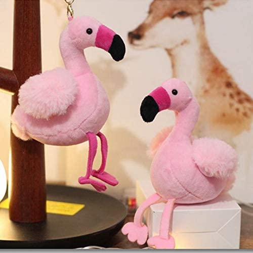  shenlanyu Juguete de Peluche 12cm Pequeño Flamenco Rosa Juguetes De Felpa Rellenos Y Animales De Felpa Juguetes Suaves Llavero Llavero Llavero Chicas Bolsa Pequeño Colgante Decoración 