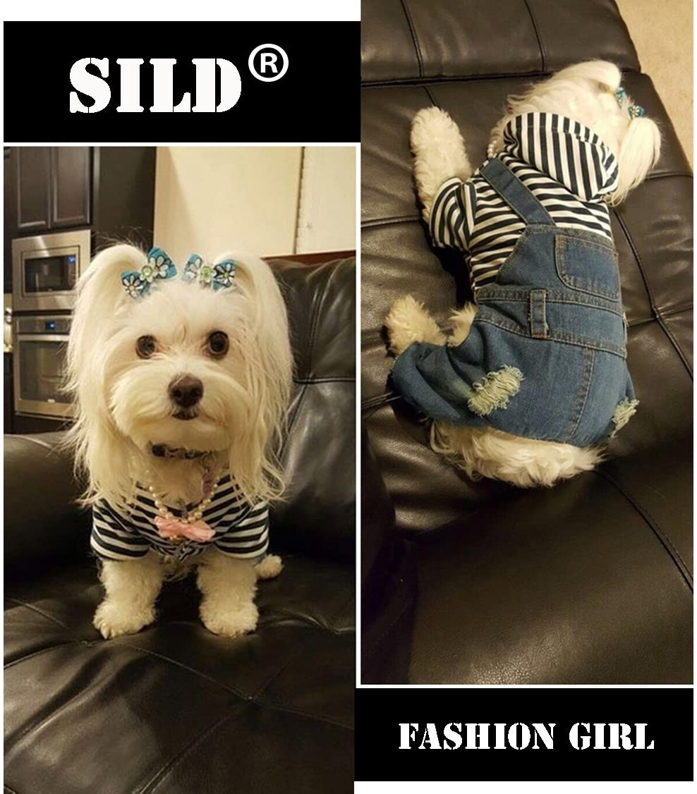  SILD Peto Vaquero con Camiseta para Perro pequeño o Gato, de la Marca, Color Azul 