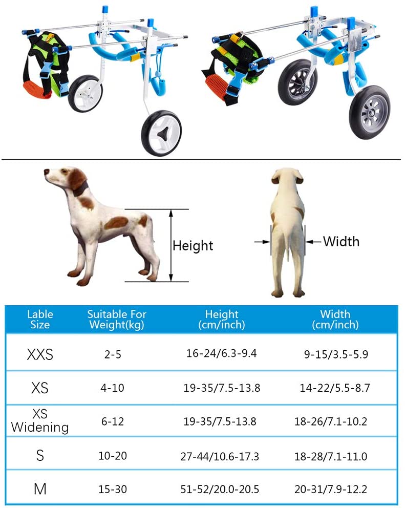  Silla de ruedas ajustable para perros Coche de entrenamiento de rehabilitación de mascotas para gatos y cachorros Patas traseras Ayuda de rehabilitación Scooter para perros 