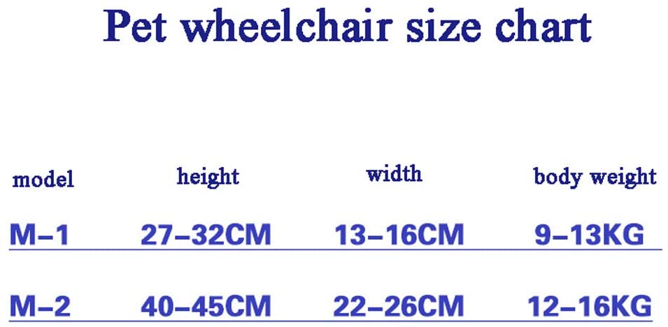  Silla de ruedas para mascotas, silla de ruedas para perros, gato y pata trasera con oreja El carro auxiliar con discapacidad se puede ajustar Longitud, ancho y altura, el peso del animal doméstico est 