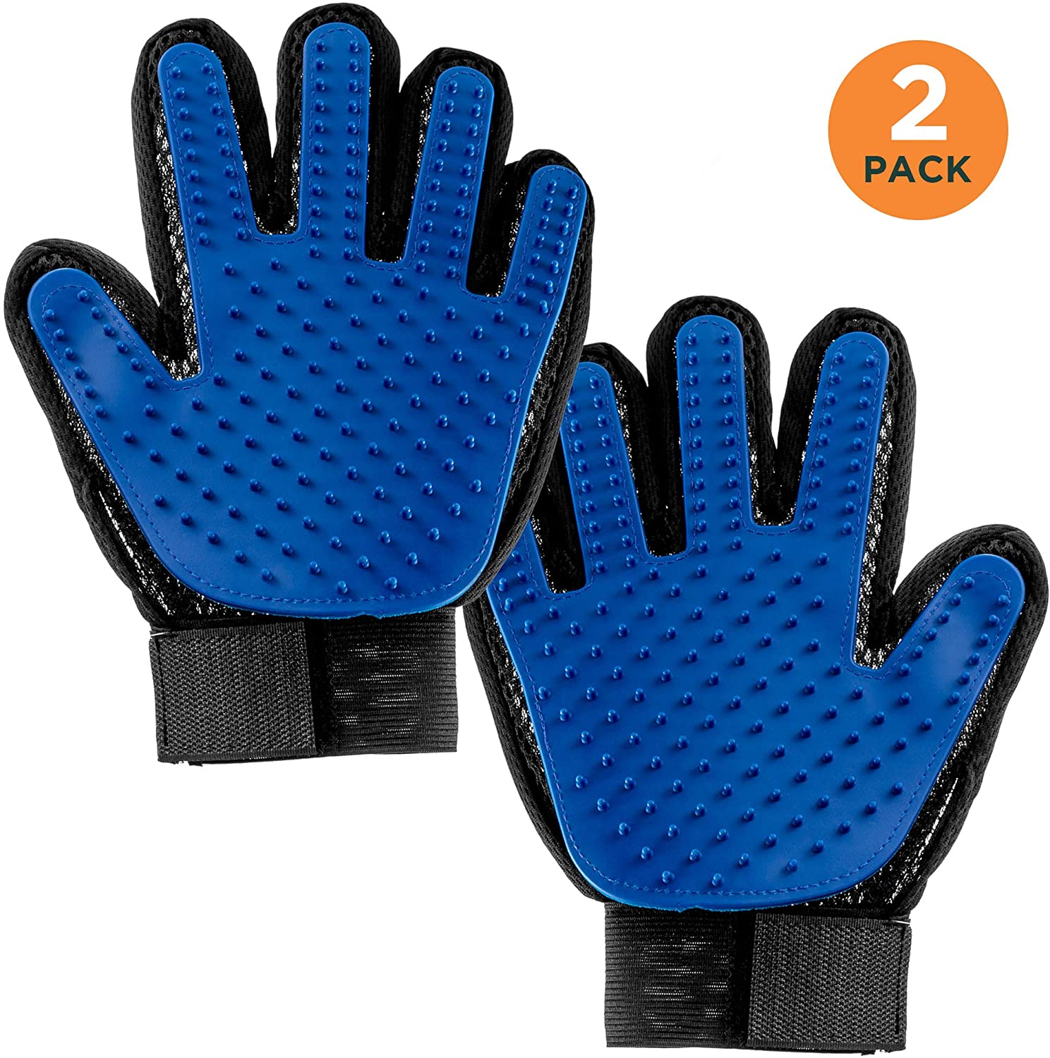  Simply Natural Pack de 2 Guantes de Aseo Pack de 2 Guantes de Aseo para Perros y Gatos con Pulseras de Velcro Ajustables para un Mejor Ajuste 