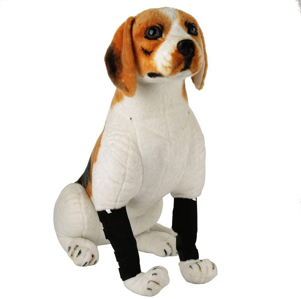  Smandy Almohadillas para la Rodilla del Perro, 1 par de Perro Patas traseras Brace Mascota Lesión quirúrgica Vendaje del Vendaje Cura Protector de la Herida(Negro, s) 