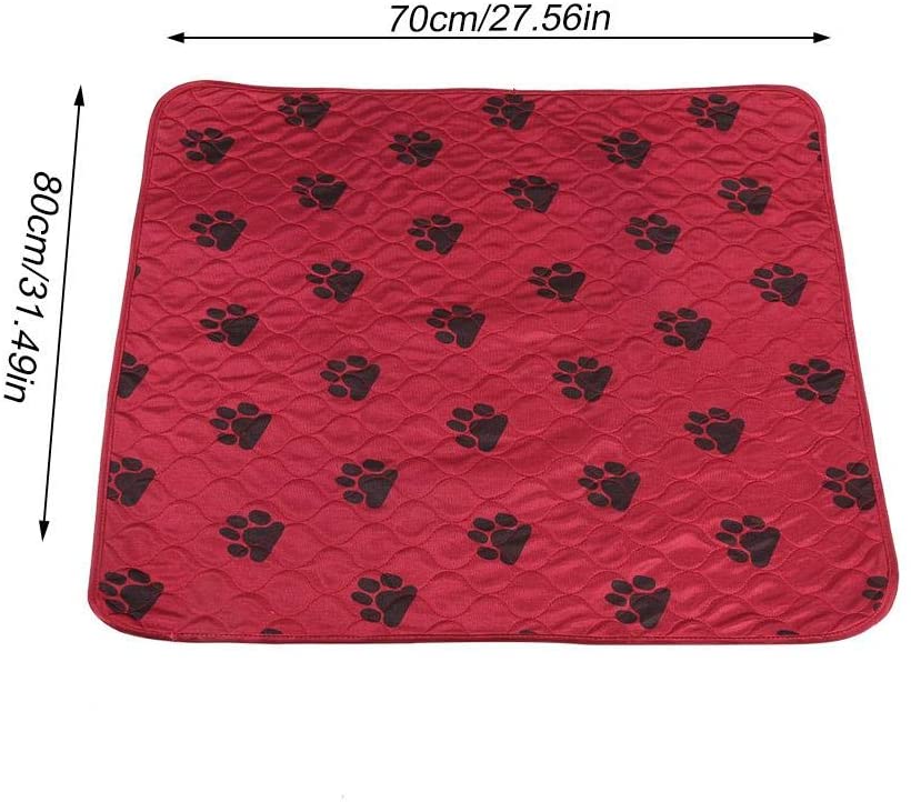  Smandy Almohadillas para Perros, Estera Impermeable para la orina Orina de la Cama Estera Reutilizable para el Entrenamiento del Perro Estera de alimentación Lavable Alfombra de Whelping(Red M) 