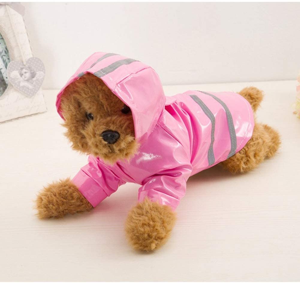  Smoro Cachorro de Lluvia para Mascotas al Aire Libre con Capucha Chaquetas Impermeables PU Impermeable Reflectante para Perros Gatos Ropa 