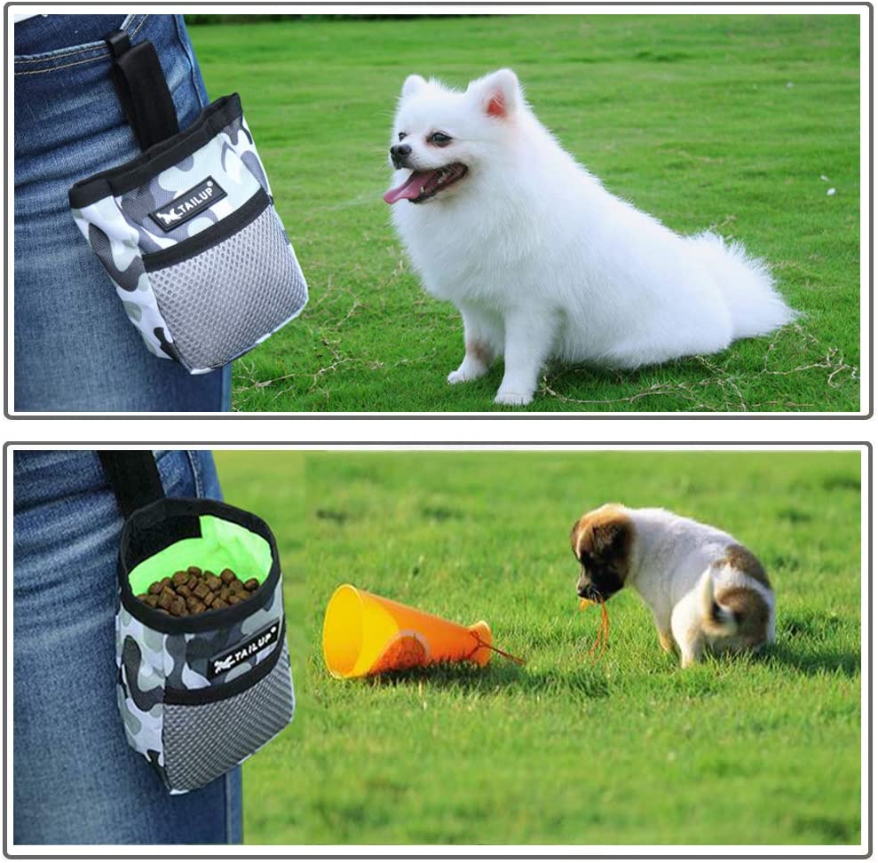  SOOJET Bolsa de Entrenamiento para Perros, Bolsa Premios Perro Tratar Comida Bolsa de Aperitivos para Mascotas Bolso Manos Libre Bolsa Multifuncional de Tratamiento de Alimentos - (Camuflaje) 