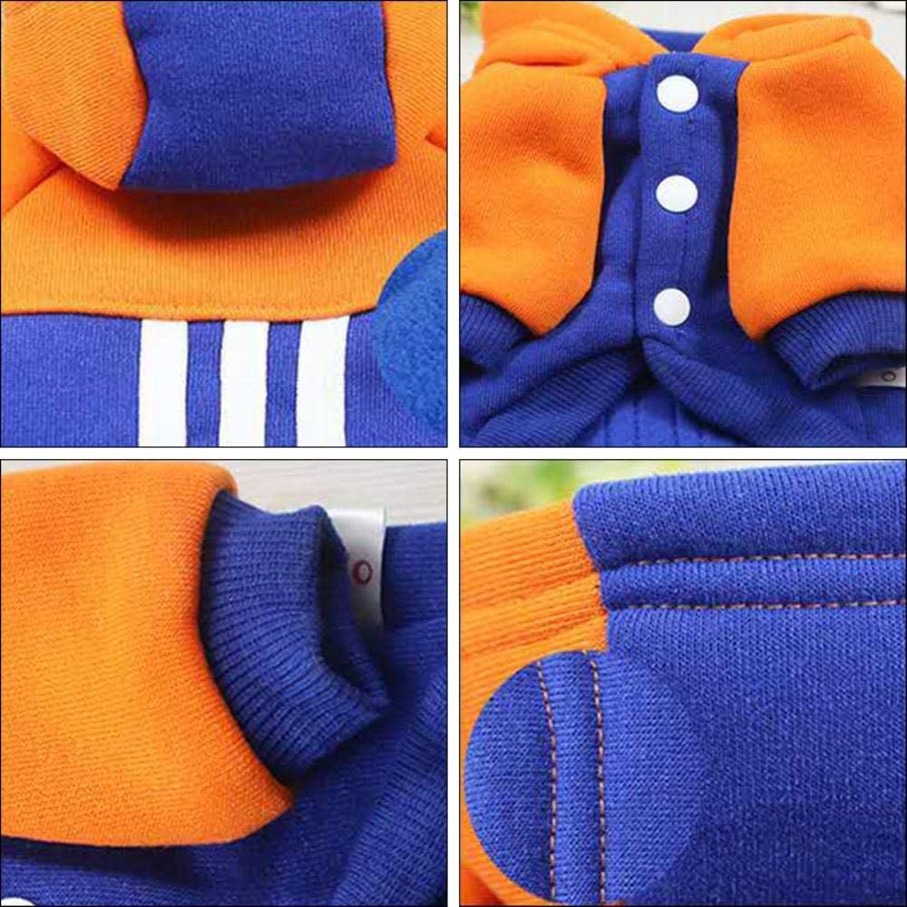  Sport Stripe Pet Dog Sudadera con Capucha Abrigo Ropa de Invierno para Perros pequeños Chihuahua Shih Tzu Trajes Cachorro Sudadera Perros Mascotas Ropa, Azul Claro, M 