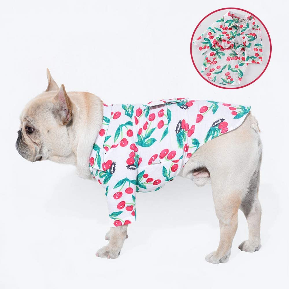  STKJ Camisa para Mascotas Ropa para Perros Hawaianos Camisa De Flores, Primavera Y Verano para Mascotas Camisa Transpirable para Perros Nuevos Abrigo Pug Bulldog Francés,M 