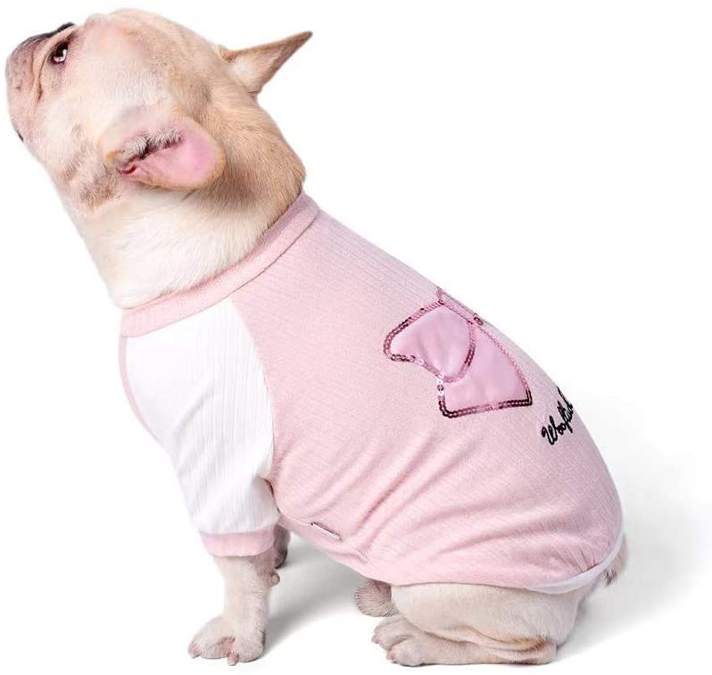  STKJ Ropa para Mascotas De Primavera Y Verano, Ropa para Perros Camisa De Dibujos Animados De Cachorros para Sudadera con Capucha Camisetas para Clima Frío De Otoño,Rosado,L 