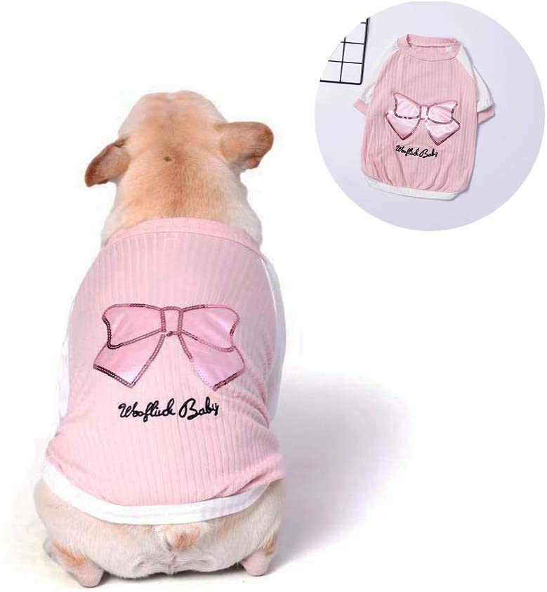  STKJ Ropa para Mascotas De Primavera Y Verano, Ropa para Perros Camisa De Dibujos Animados De Cachorros para Sudadera con Capucha Camisetas para Clima Frío De Otoño,Rosado,L 