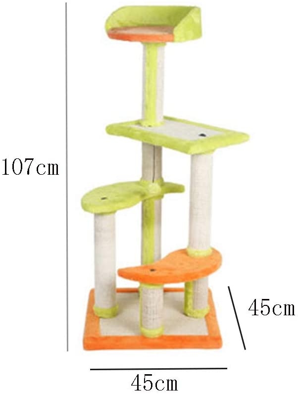  TengPeng El árbol y la torre del gato, tabla de rascarse del gato, 4 capas del árbol de escalada del gato Arreglar el tablero del poste y el juguete colgante Página de inicio Centro de actividades for 