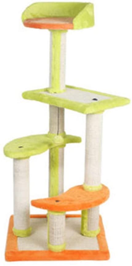  TengPeng El árbol y la torre del gato, tabla de rascarse del gato, 4 capas del árbol de escalada del gato Arreglar el tablero del poste y el juguete colgante Página de inicio Centro de actividades for 