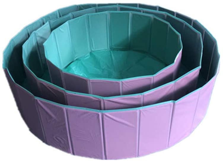  Tina de baño plegable del animal doméstico de la piscina del perro, piscina plegable plástica dura del perro, piscinas al aire libre para el niño del gato de los perros,Pink,L(120×30cm/47×12inch) 