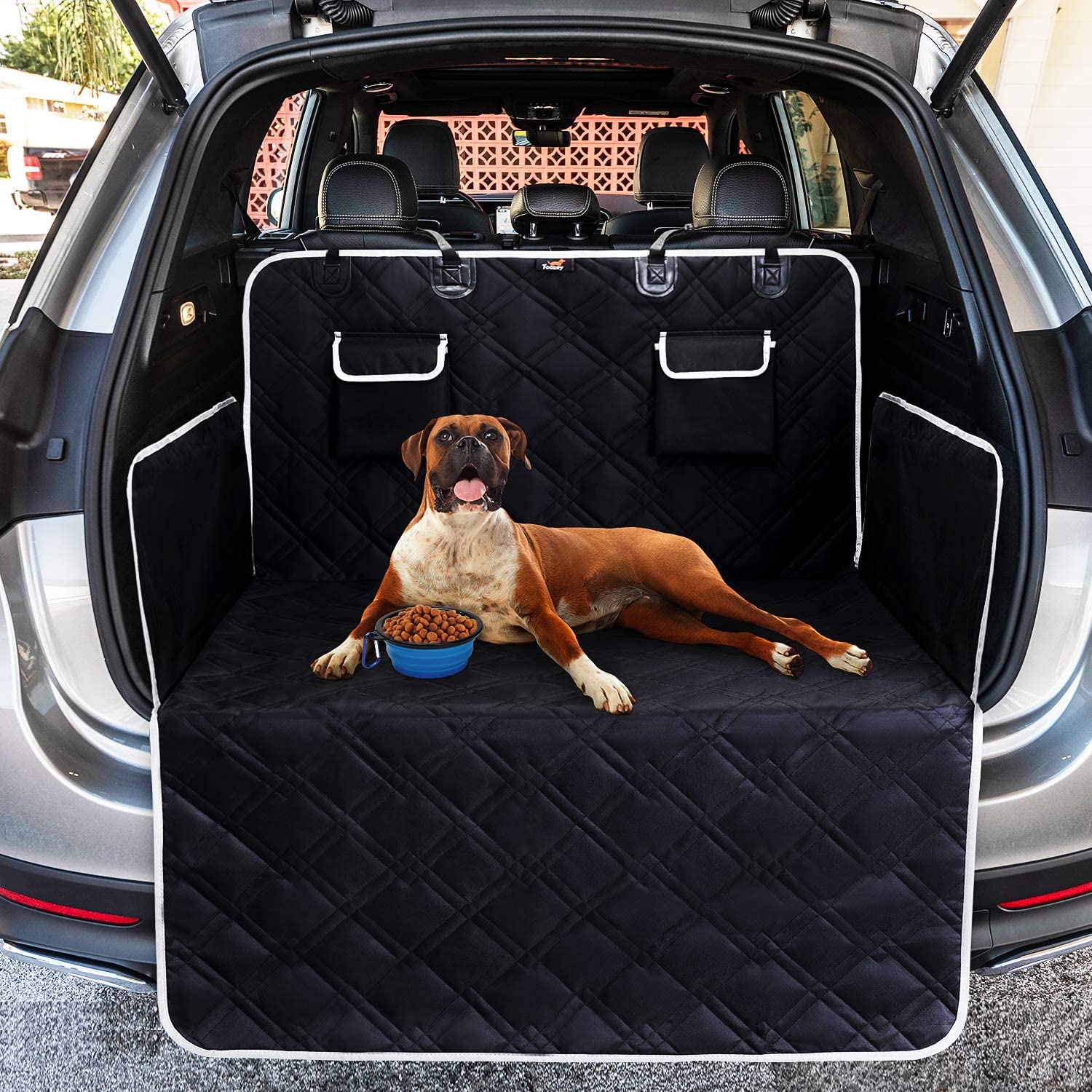  Toozey Protector Funda de Maletero de coche Alfombrilla con protección Lateral - Universal Auto Maletero Manta para Perros - Impermeable & Antideslizante Esterilla Protectora Robusta 