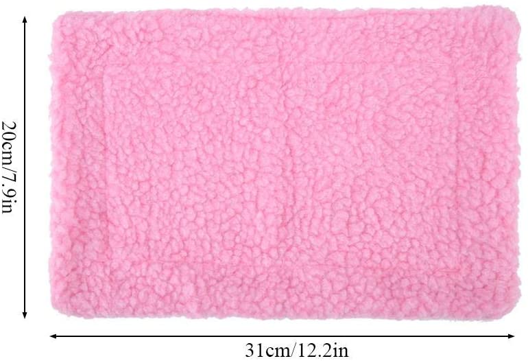  TOPINCN Estera de la Cama del Animal doméstico Rectangular Suave Caliente Cojín de Peluche Casa de Hámster Manta de Nido Erizo Conejillo de Indias Pequeños Animales Mascotas Suministros(Rosa) 