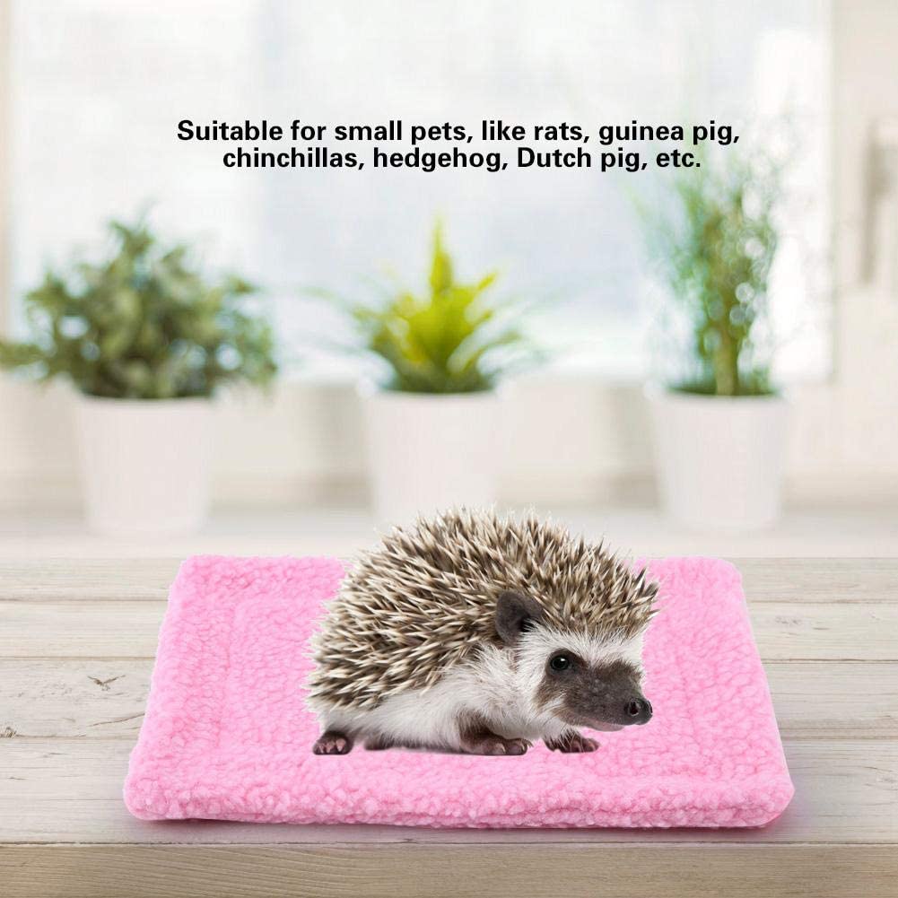  TOPINCN Estera de la Cama del Animal doméstico Rectangular Suave Caliente Cojín de Peluche Casa de Hámster Manta de Nido Erizo Conejillo de Indias Pequeños Animales Mascotas Suministros(Rosa) 