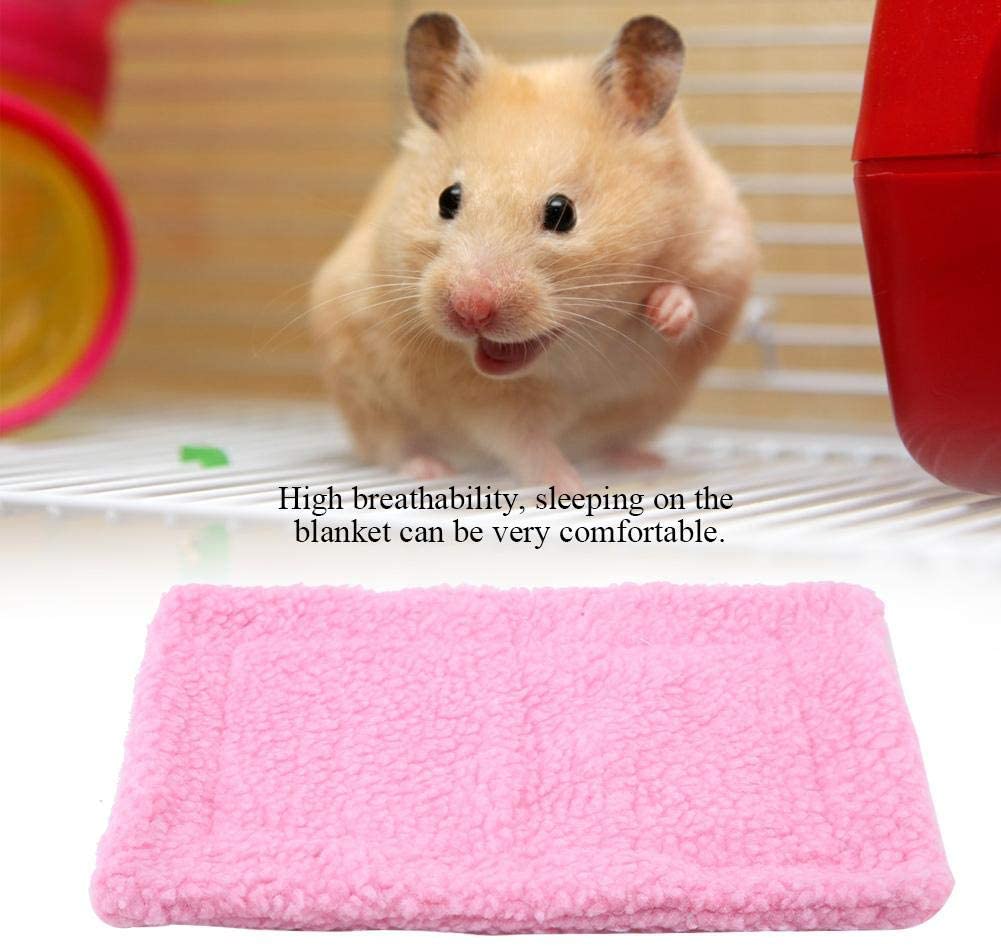  TOPINCN Estera de la Cama del Animal doméstico Rectangular Suave Caliente Cojín de Peluche Casa de Hámster Manta de Nido Erizo Conejillo de Indias Pequeños Animales Mascotas Suministros(Rosa) 