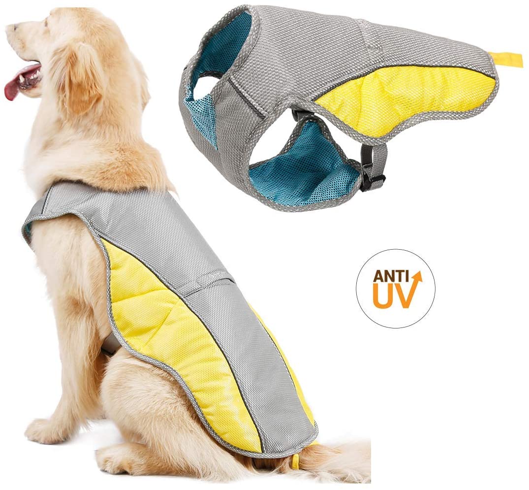  Topone Chaleco de refrigeración para Perro, arnés para Exteriores, Chaqueta refrigerante para Cachorros, Reflectante de Seguridad, Resistente al Sol, para Perros pequeños, medianos y Grandes 