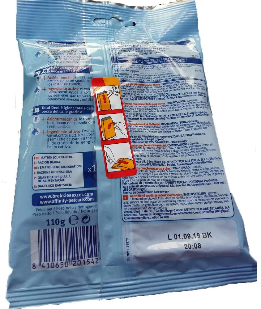  Total Dent para perros 110 g. barritas para la higiene total anti mal aliento 