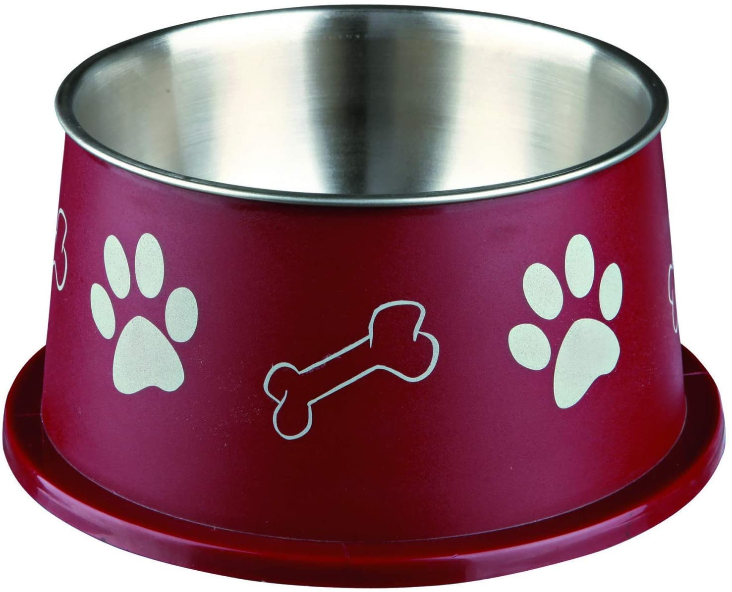  Trixie Comedero Perros Acero Inoxidable - Platos Para Perros Accesorios Perros Orejas Largas Acero Plástico 900ml Diámetro 19 cm Colores Aleatorios 