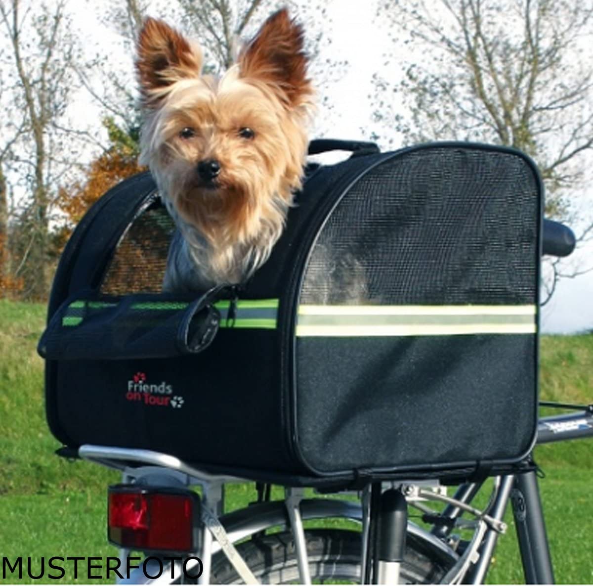  Trixie Friends ontour 13112 + kauschuh gratis Biker – Caja para perros bicicleta reflectantes renden rayas 