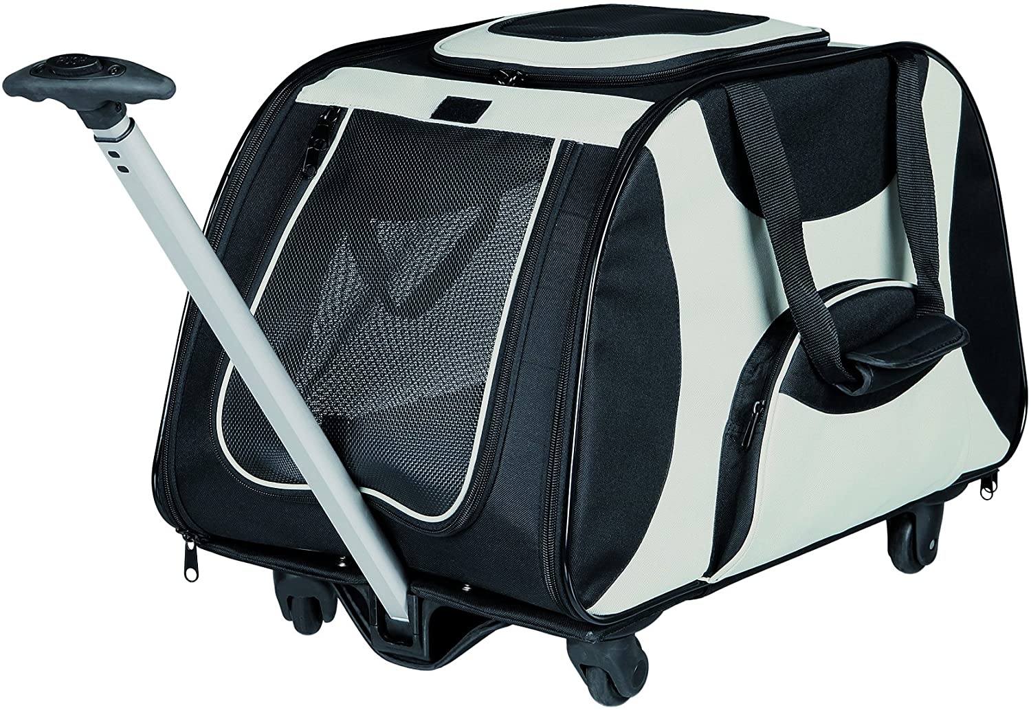  Trixie Trolley-Mochilla Perro, Nylon, 36×50×27cm, Ng/Gris 