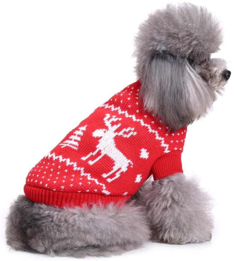  TUOTANG Ropa para Perros Disfraz de Navidad Suéter de Copo de Nieve Ropa para Mascotas de Halloween Jersey de Alce,Color 8,XXL 