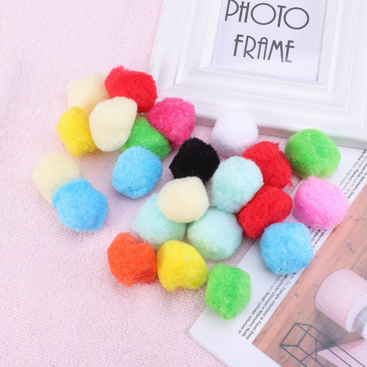  UEETEK 160PCS 3.5CM Juguetes para gatos Clasificado Pelotas de juguete blando bolas de Pompon para Gato Gatito Juguetes(color de la mezcla) 