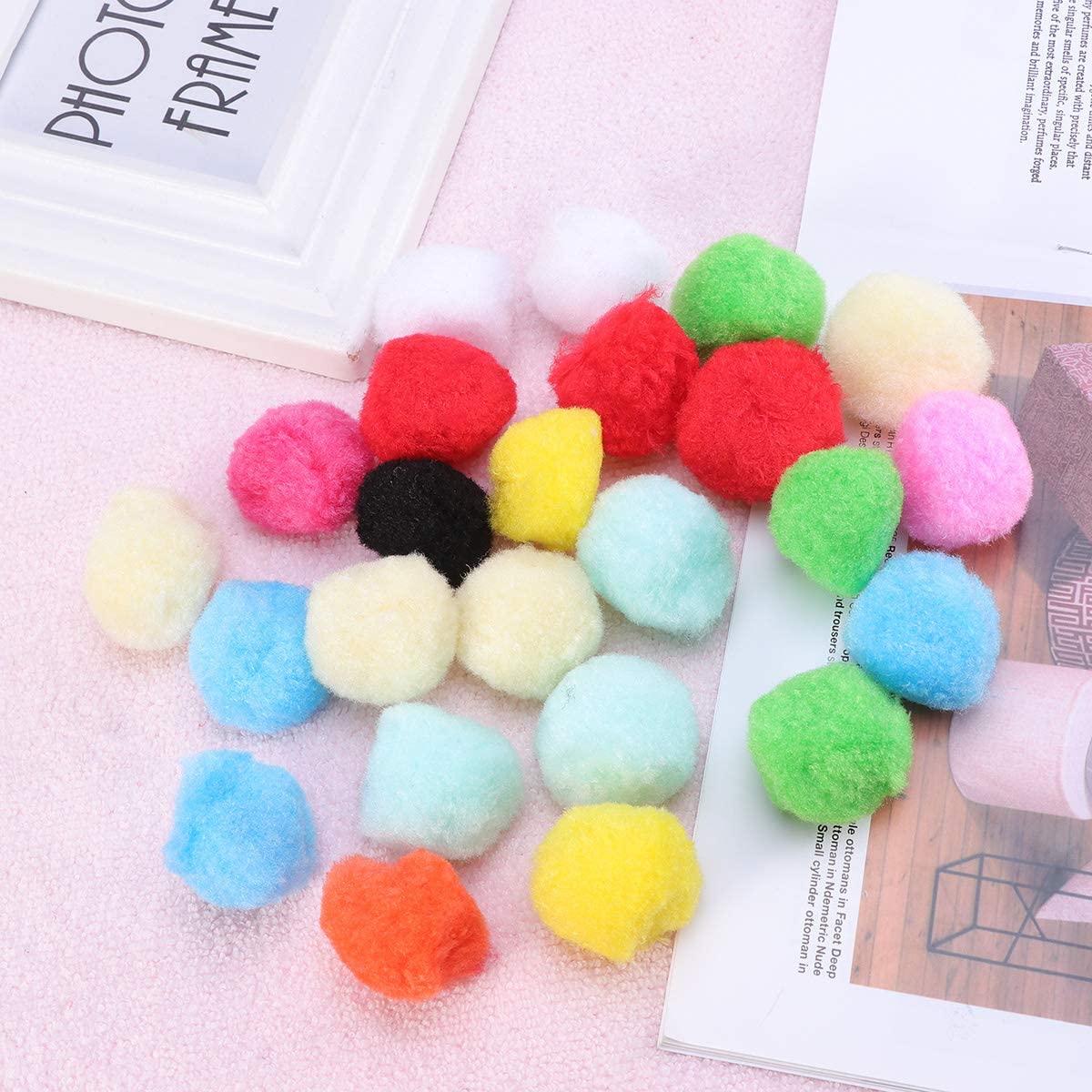  UEETEK 160PCS 3.5CM Juguetes para gatos Clasificado Pelotas de juguete blando bolas de Pompon para Gato Gatito Juguetes(color de la mezcla) 