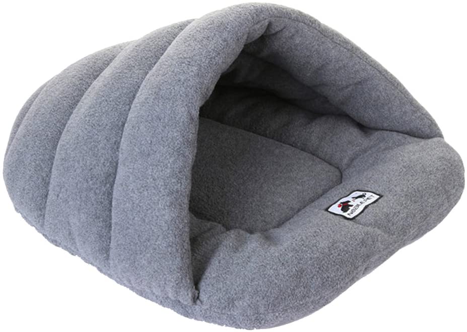  UEETEK Cueva para Perros Gatos Mascotas Cama Gato Invierno Casa Cama Perro Lavable Suave Cálido Gris Tamaño M 