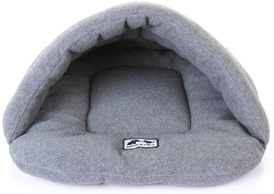  UEETEK Cueva para Perros Gatos Mascotas Cama Gato Invierno Casa Cama Perro Lavable Suave Cálido Gris Tamaño M 