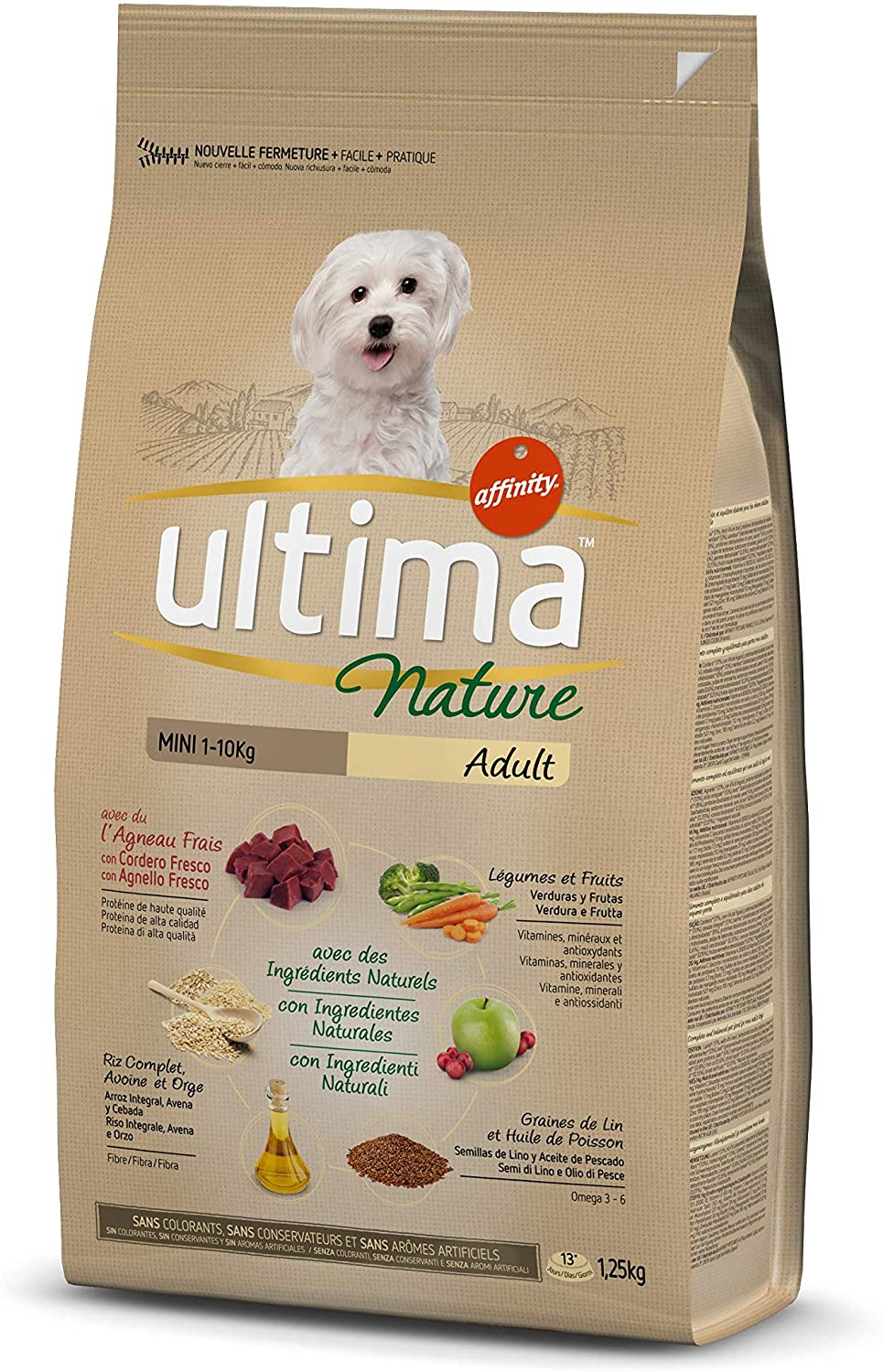  Ultima Nature Pienso para Perros Mini con Cordero - 1.25 kg 