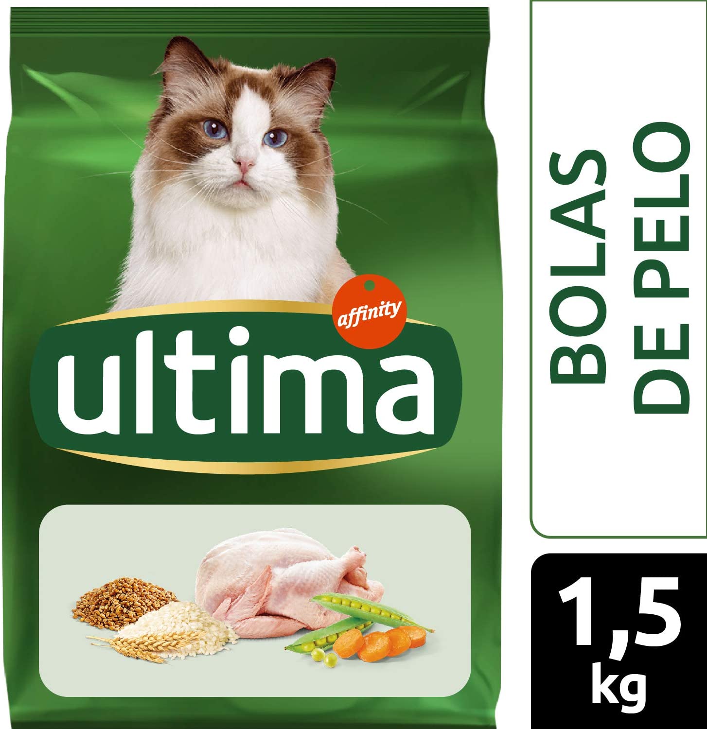  Ultima Pienso para gatos para prevenir bolas de pelo, sabor pavo - 1.5 kg 