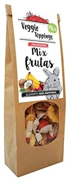  Veggie Toppings Complemento alimenticio Conejos, cobayas, Chinchillas y Pequeños roedores - Mix de Frutas 125GR 