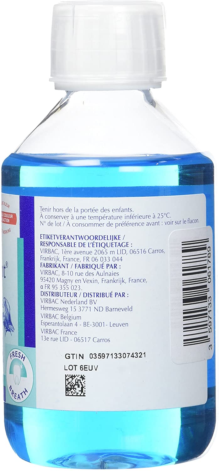  Virbac Vet Aquadent 250ml (Mejora la salud bucodental). Para perros y gatos. 