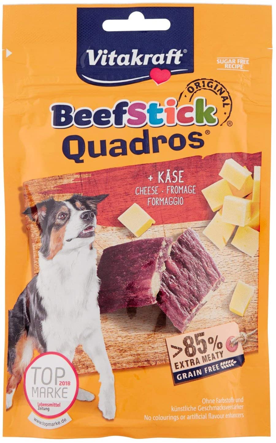  VITAKRAFT 1571260031 - Beef-Stick quadros para Perros de Queso 70 gr 