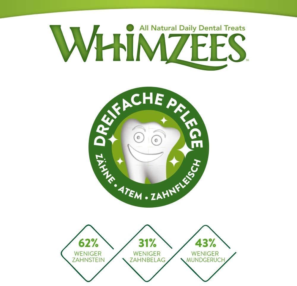  Whimzees - Paquete de 24 snacks con forma de cocodrilos para perros (Talla Única/Multicolor) 