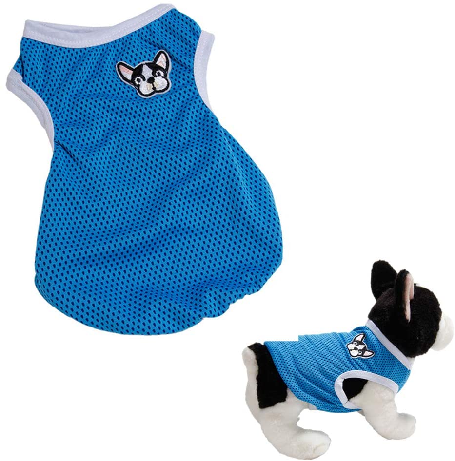  WPCASE Ropa para Gatos Verano Chaleco Perro Verano Ropa para Mascotas Ropa Cachorro Abrigo Cómodo Ropa para Mascotas Ropa para Perros Bulldog Francés Ropa Blue,XS 