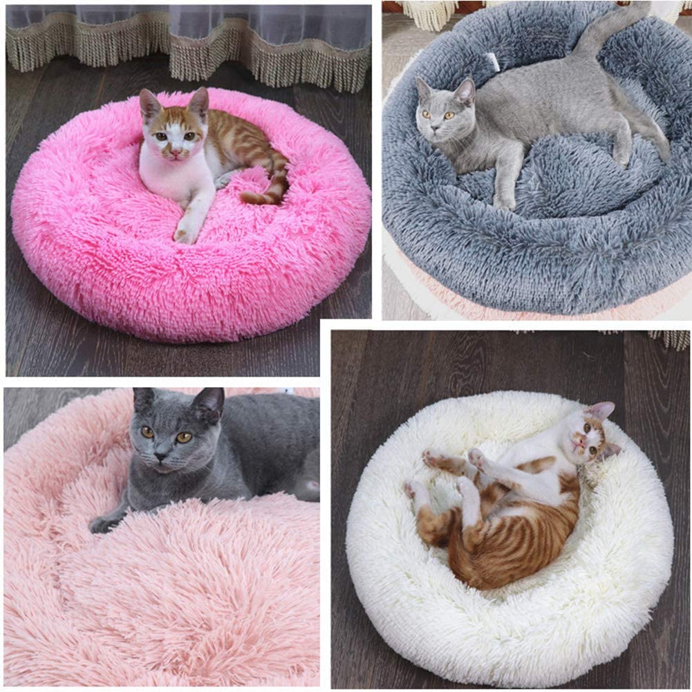  YangH Modelos De Otoño E Invierno Gruesa Felpa Arena para Gatos Perrera Redonda Nido para Mascotas Almohadilla para Gatos Estera para Perros Cálida Y Cómoda Suministros para Mascotas,Rosado,M 