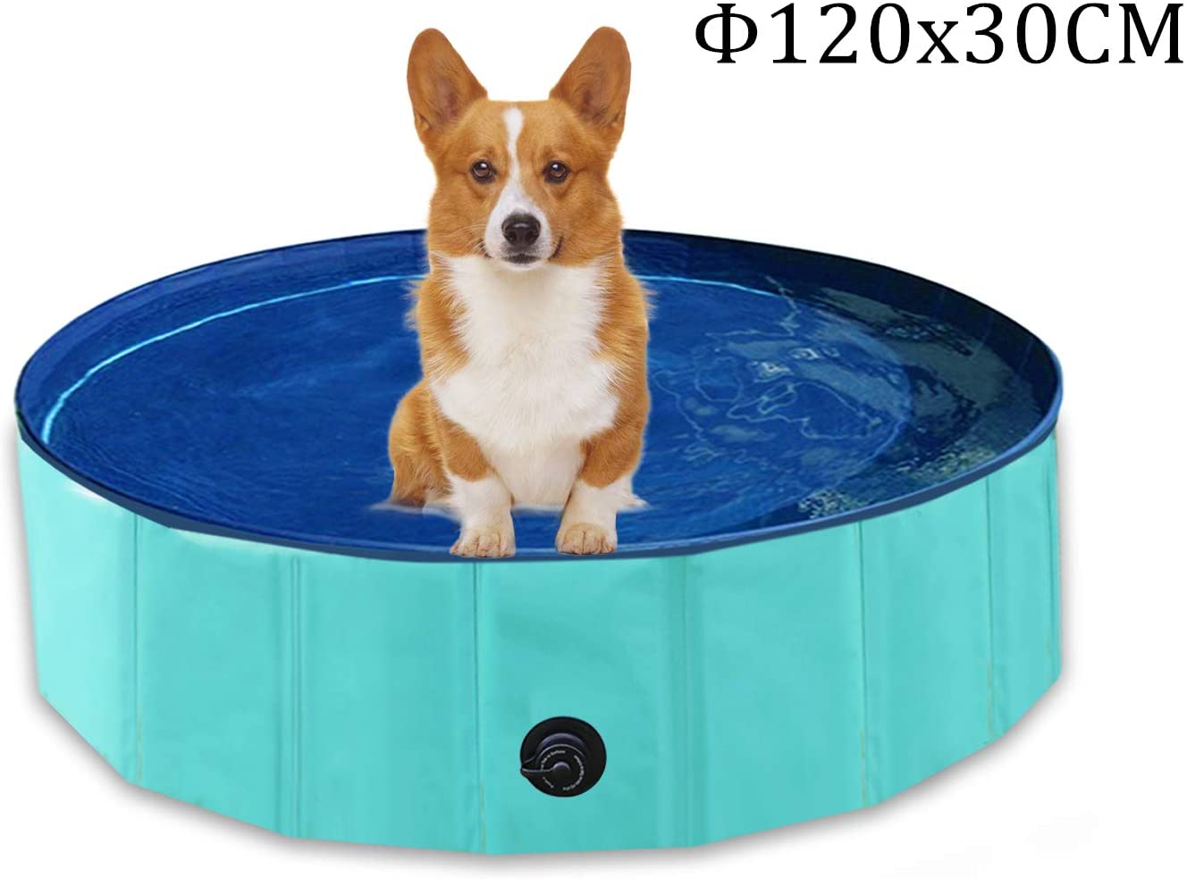  YAOBLUESEA Piscina para Perros, 120x30 CM Piscina para Perros Piscina Plegable para Mascotas - Media/Verde 