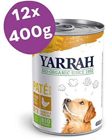  Yarrah Bio Perros Forro Patentado Gallina, spiru Lina, Algas 400 g, 12 Unidades (12 x 400 g) 